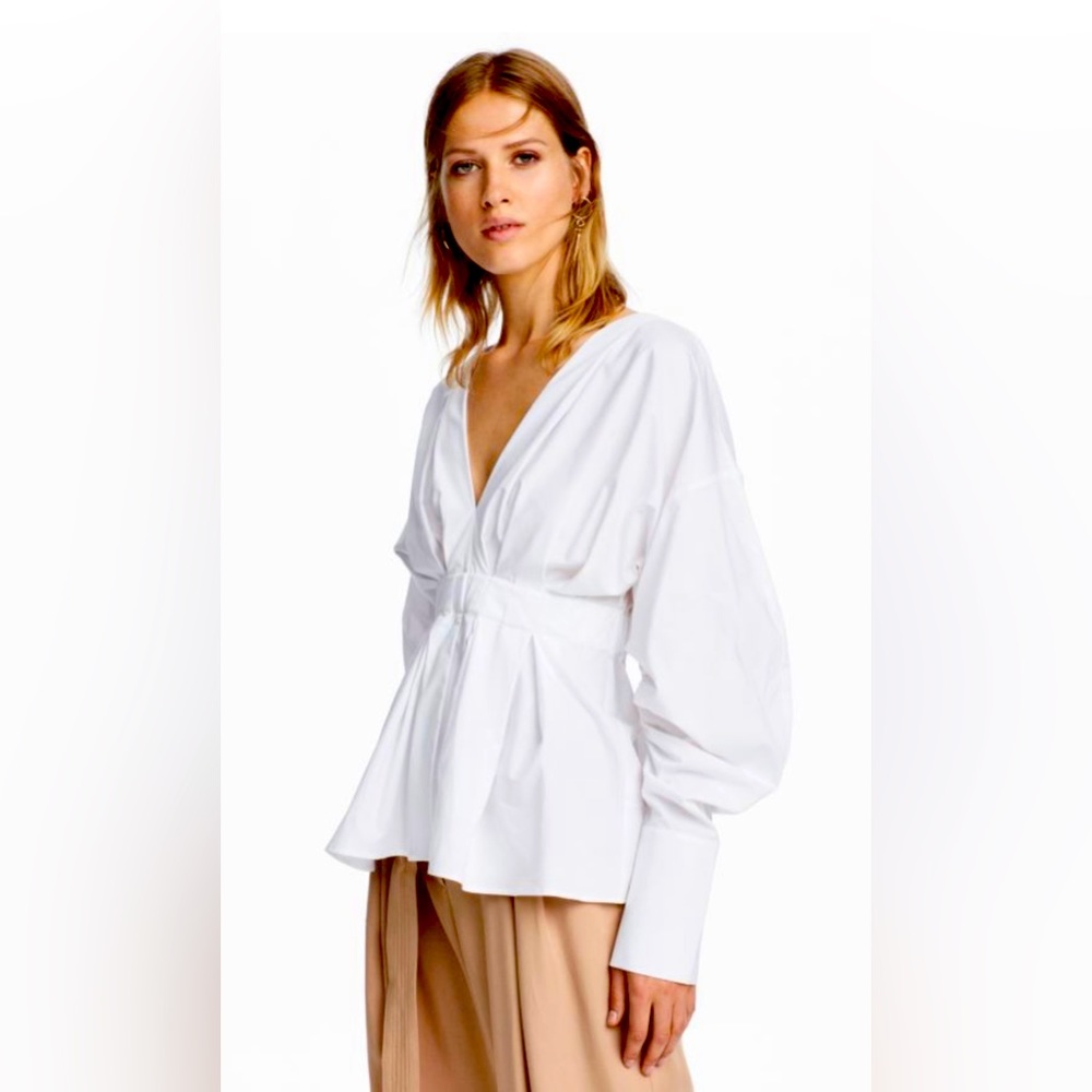 V-Neck Cotton Blouse